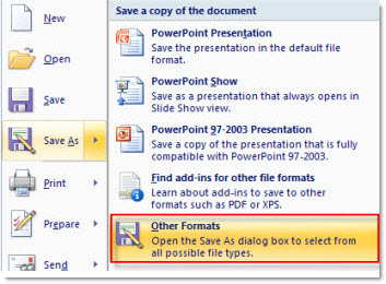 Save PowerPoint to other formats