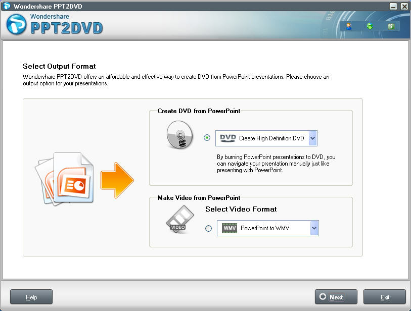 Wondershare PPT2DVD - Burn your MS- PowerPoint Files on DVDs.