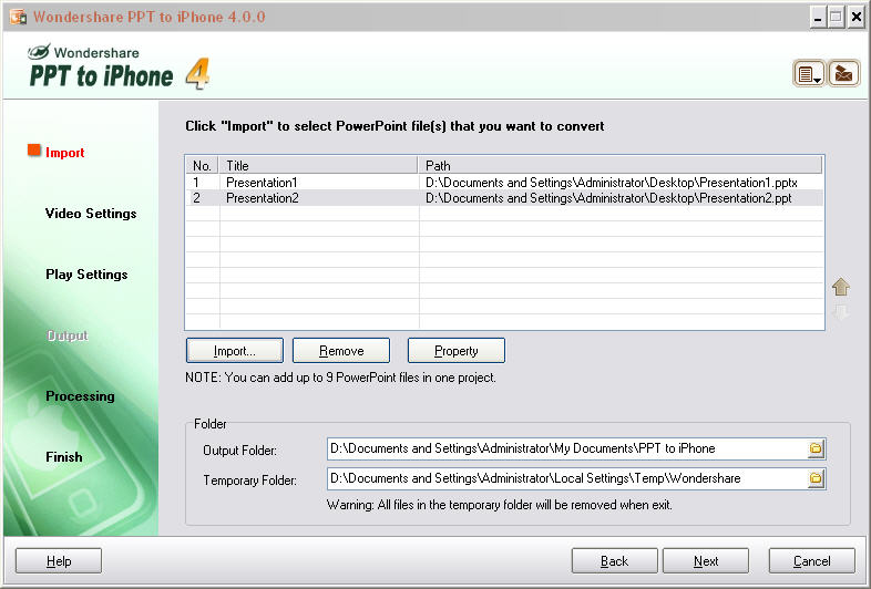 Convert PowerPoint presentations to iPhone