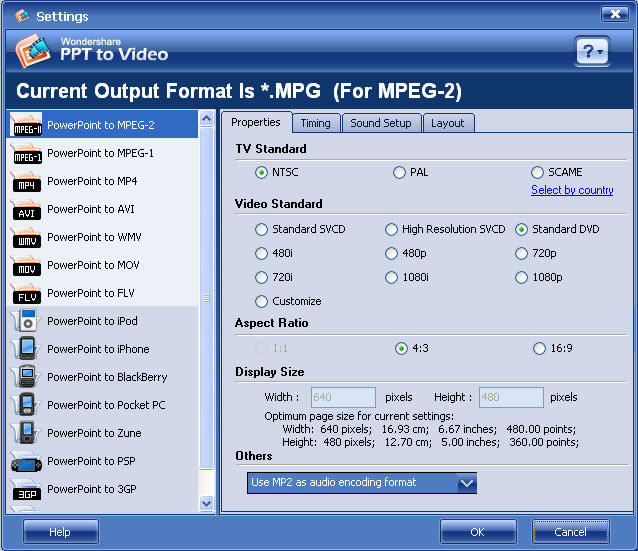 Screenshot of Wondershare PPT to Video 4.7.2